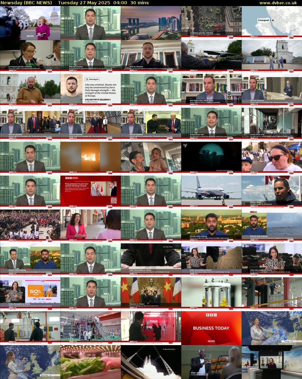 Newsday (BBC NEWS) Tuesday 27 May 2025 04:00 - 04:30