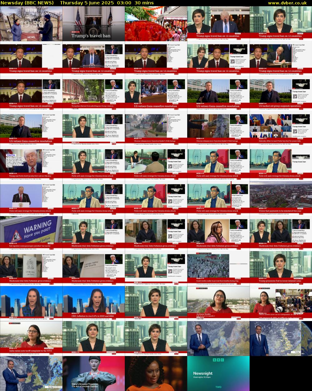Newsday (BBC NEWS) Thursday 5 June 2025 03:00 - 03:30