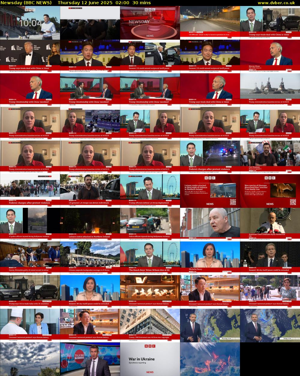 Newsday (BBC NEWS) Thursday 12 June 2025 02:00 - 02:30