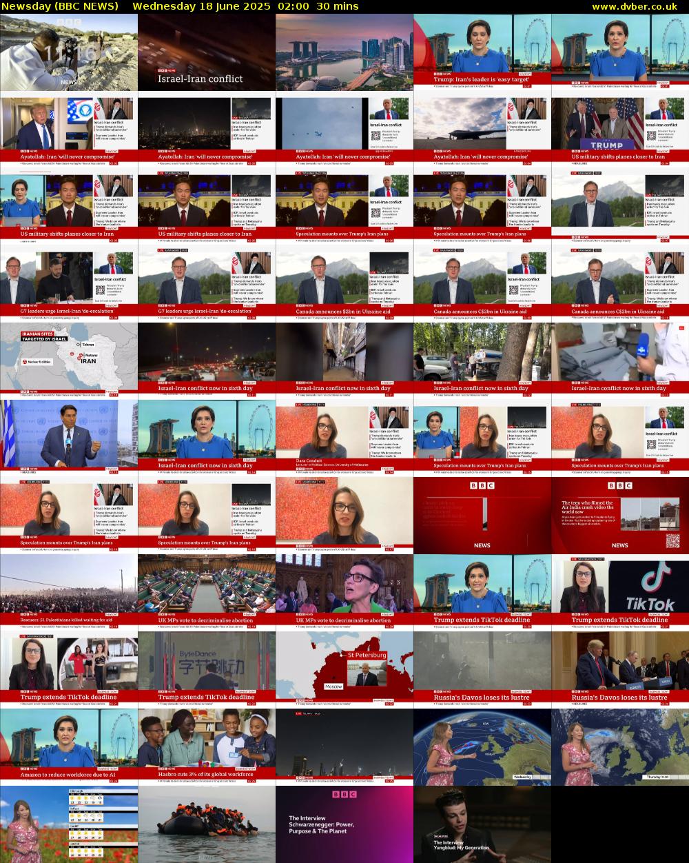 Newsday (BBC NEWS) Wednesday 18 June 2025 02:00 - 02:30