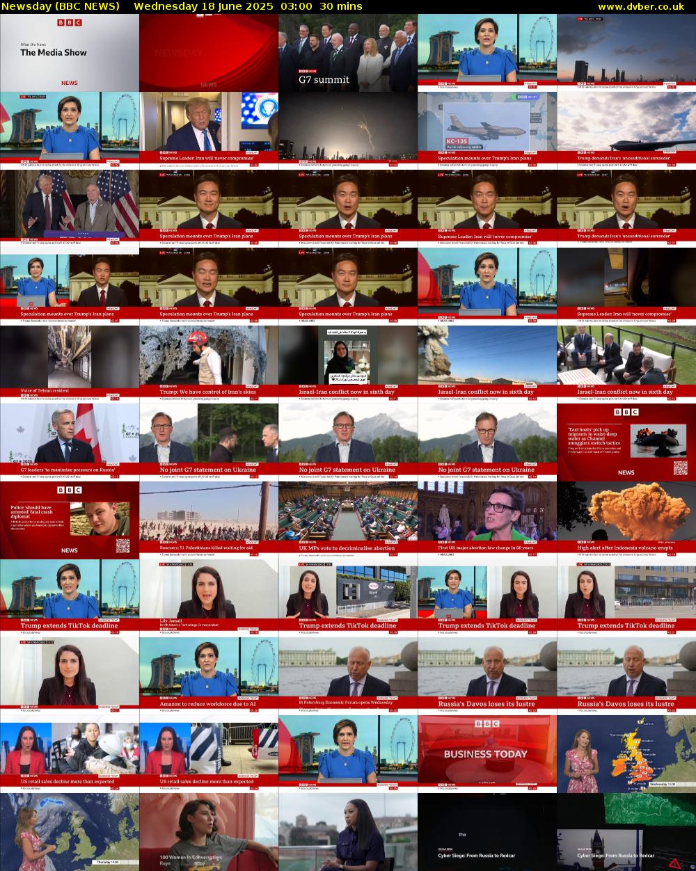 Newsday (BBC NEWS) Wednesday 18 June 2025 03:00 - 03:30