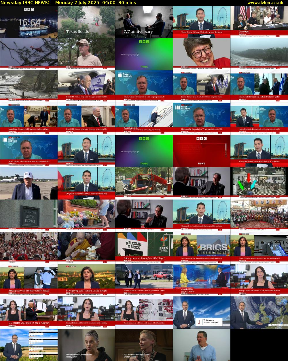 Newsday (BBC NEWS) Monday 7 July 2025 04:00 - 04:30