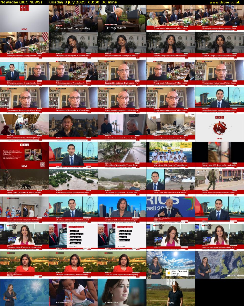 Newsday (BBC NEWS) Tuesday 8 July 2025 03:00 - 03:30