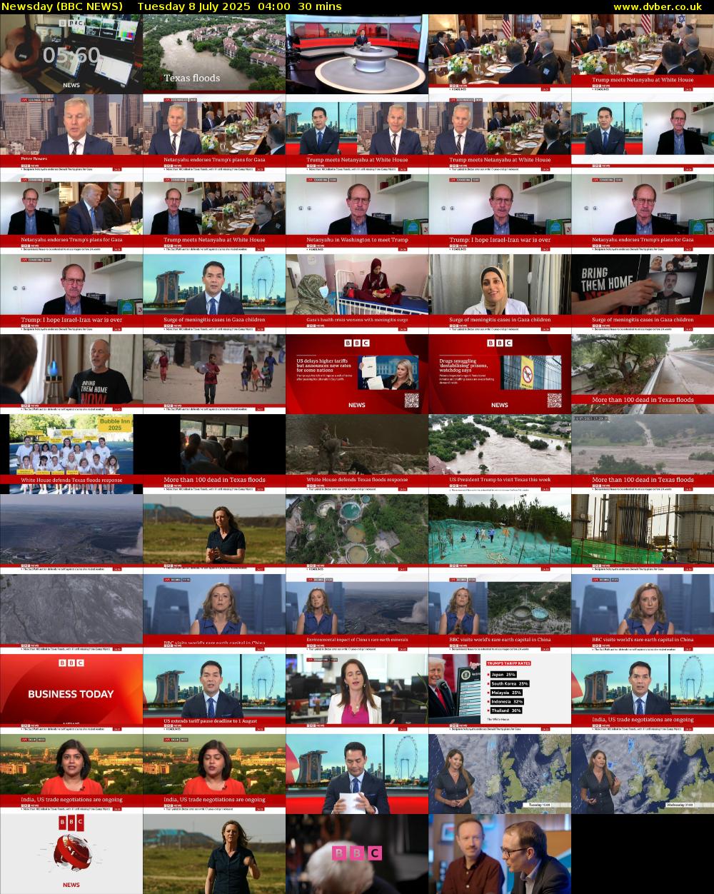 Newsday (BBC NEWS) Tuesday 8 July 2025 04:00 - 04:30