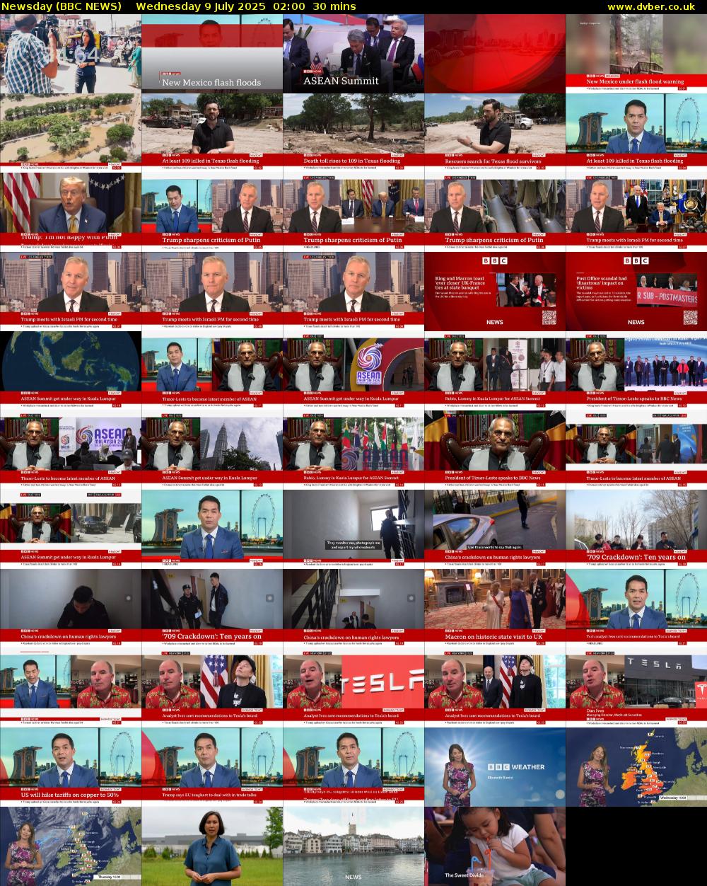 Newsday (BBC NEWS) Wednesday 9 July 2025 02:00 - 02:30