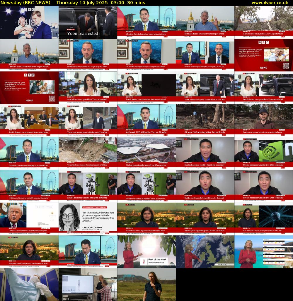 Newsday (BBC NEWS) Thursday 10 July 2025 03:00 - 03:30