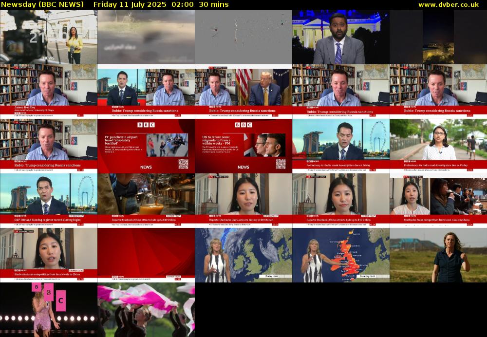 Newsday (BBC NEWS) Friday 11 July 2025 02:00 - 02:30