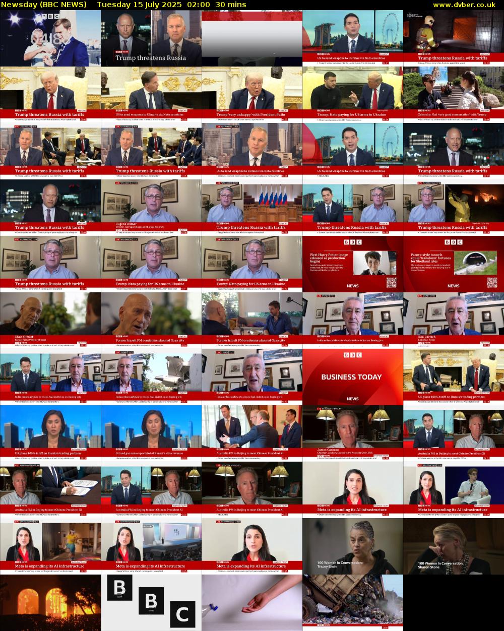 Newsday (BBC NEWS) Tuesday 15 July 2025 02:00 - 02:30