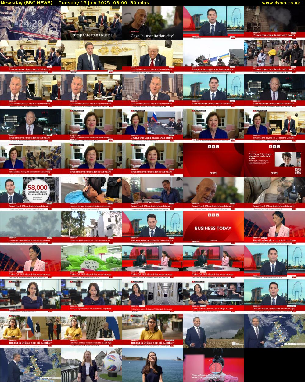 Newsday (BBC NEWS) Tuesday 15 July 2025 03:00 - 03:30