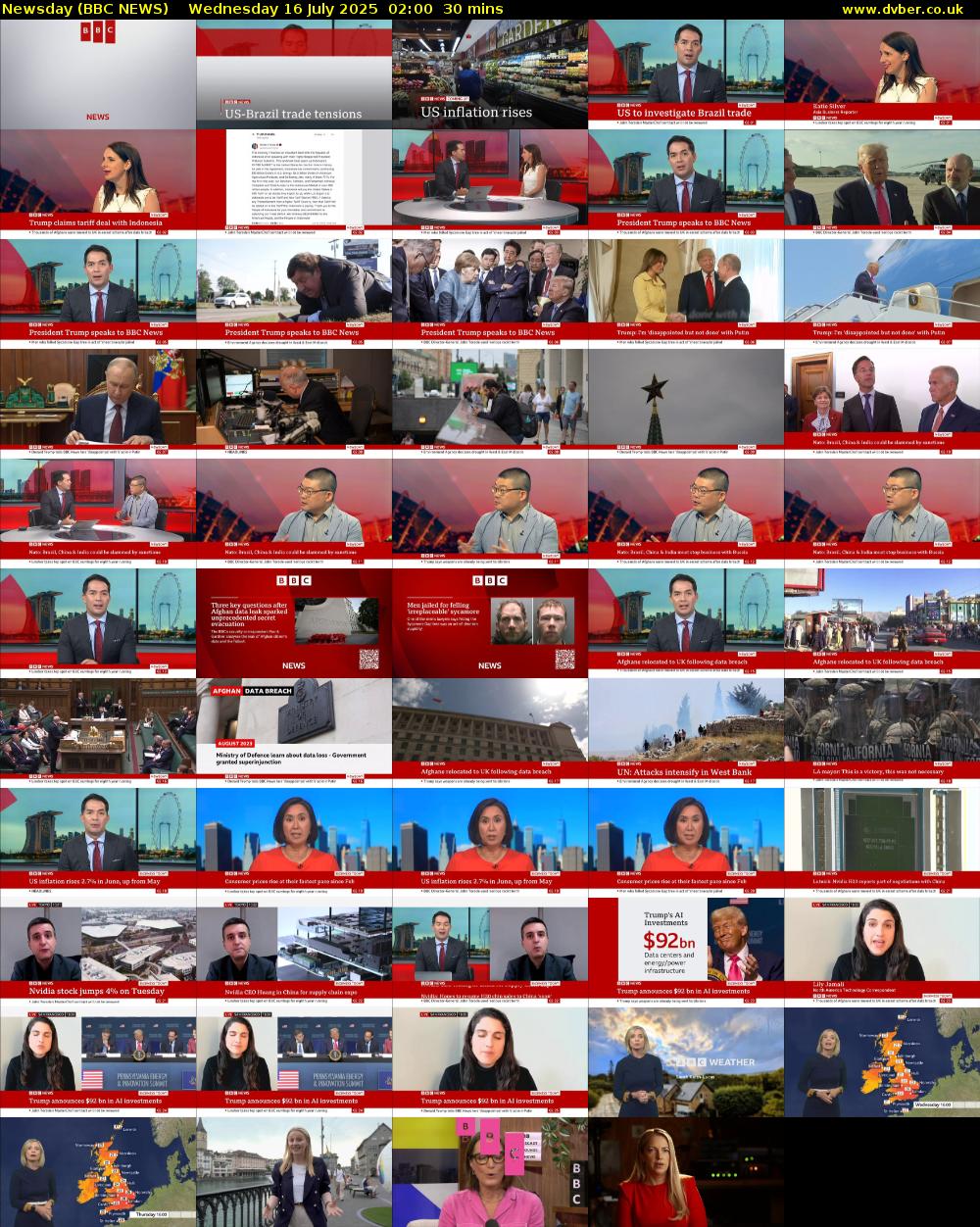Newsday (BBC NEWS) Wednesday 16 July 2025 02:00 - 02:30