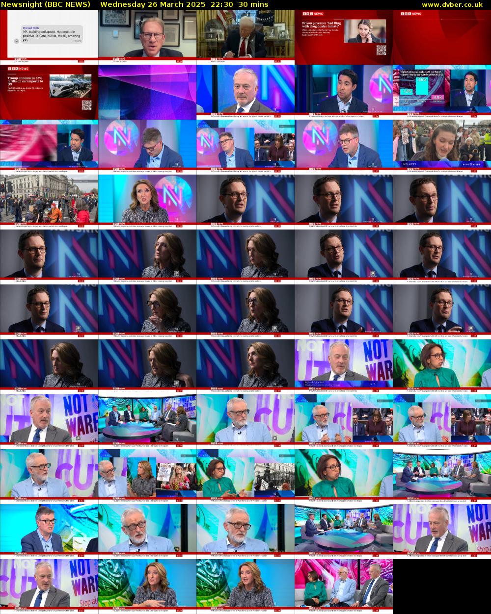 Newsnight (BBC NEWS) Wednesday 26 March 2025 22:30 - 23:00