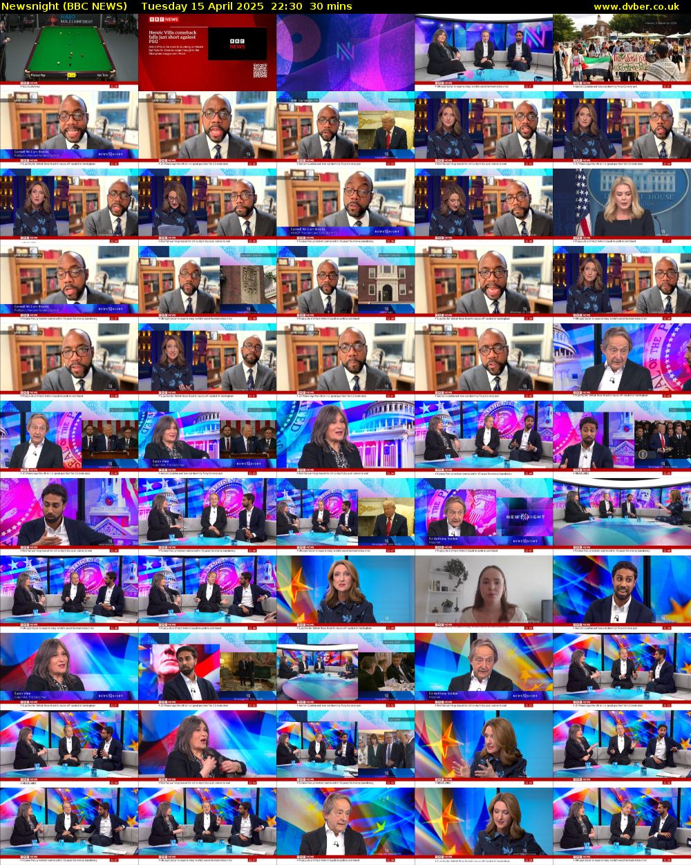 Newsnight (BBC NEWS) Tuesday 15 April 2025 22:30 - 23:00