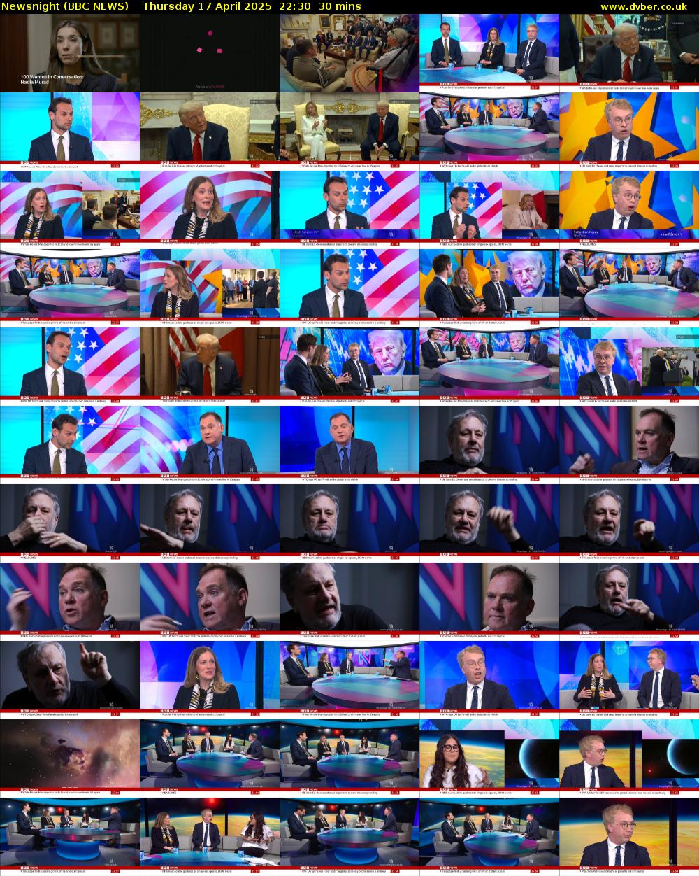 Newsnight (BBC NEWS) Thursday 17 April 2025 22:30 - 23:00