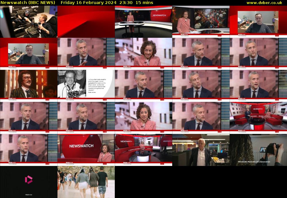 Newswatch (BBC NEWS) Friday 16 February 2024 23:30 - 23:45