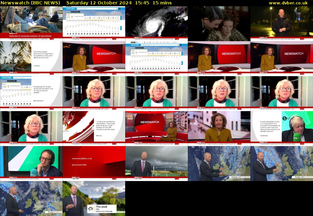 Newswatch (BBC NEWS) Saturday 12 October 2024 15:45 - 16:00