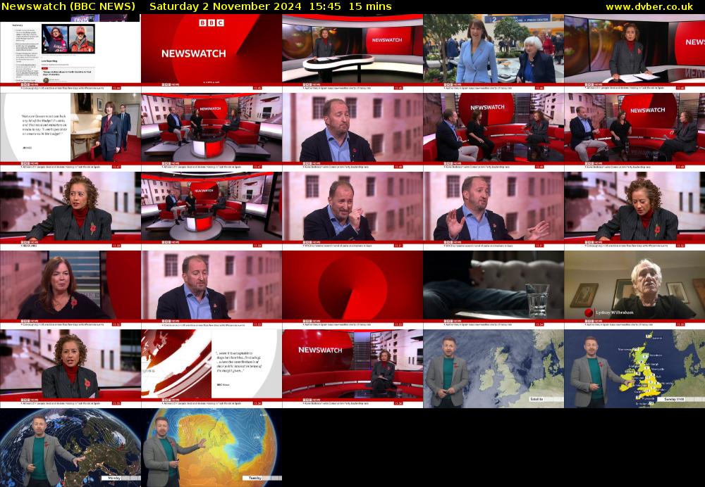 Newswatch (BBC NEWS) Saturday 2 November 2024 15:45 - 16:00