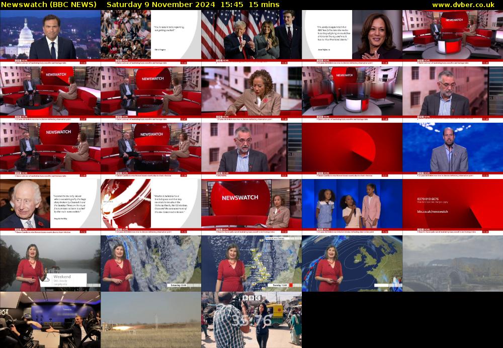 Newswatch (BBC NEWS) Saturday 9 November 2024 15:45 - 16:00