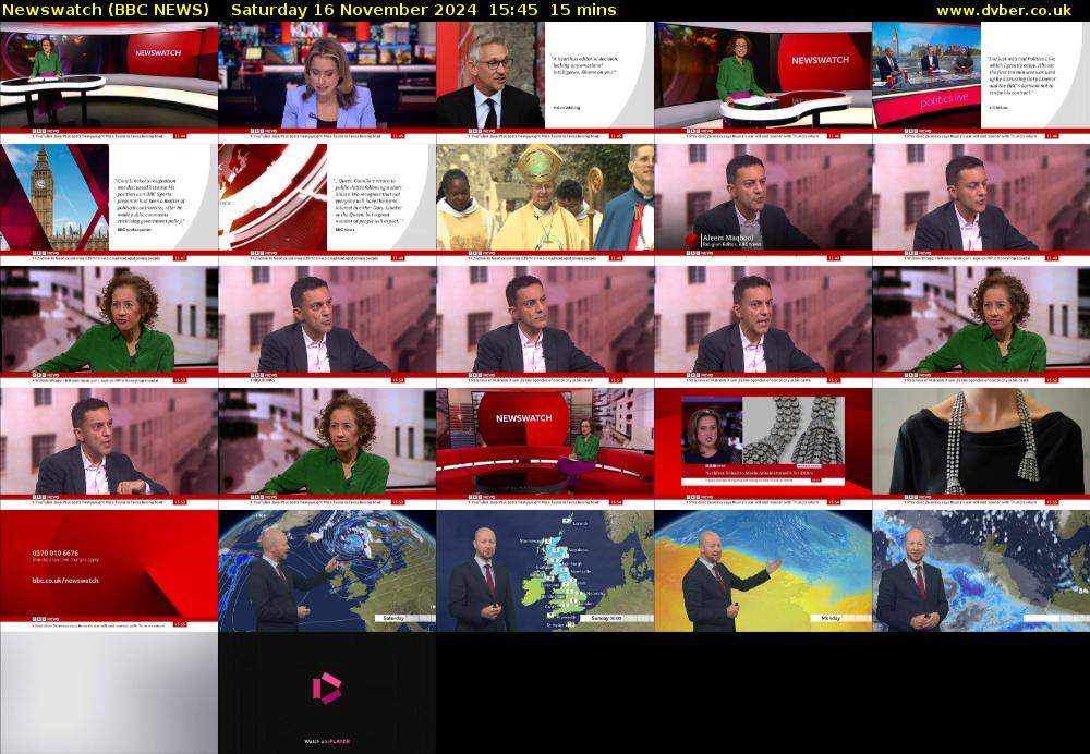 Newswatch (BBC NEWS) Saturday 16 November 2024 15:45 - 16:00
