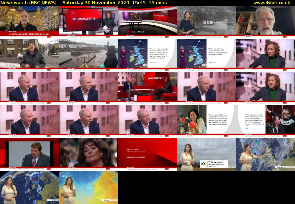 Newswatch (BBC NEWS) Saturday 30 November 2024 15:45 - 16:00