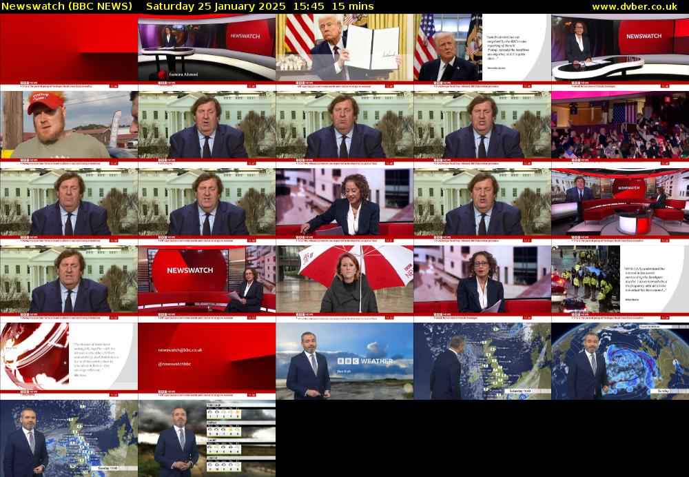 Newswatch (BBC NEWS) Saturday 25 January 2025 15:45 - 16:00