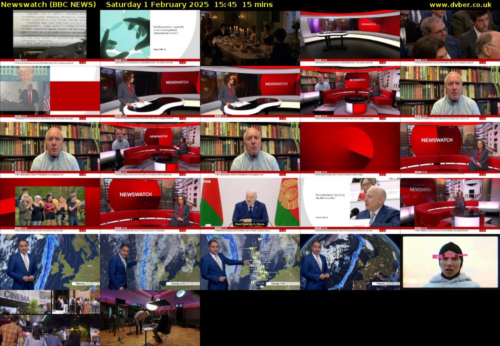 Newswatch (BBC NEWS) Saturday 1 February 2025 15:45 - 16:00