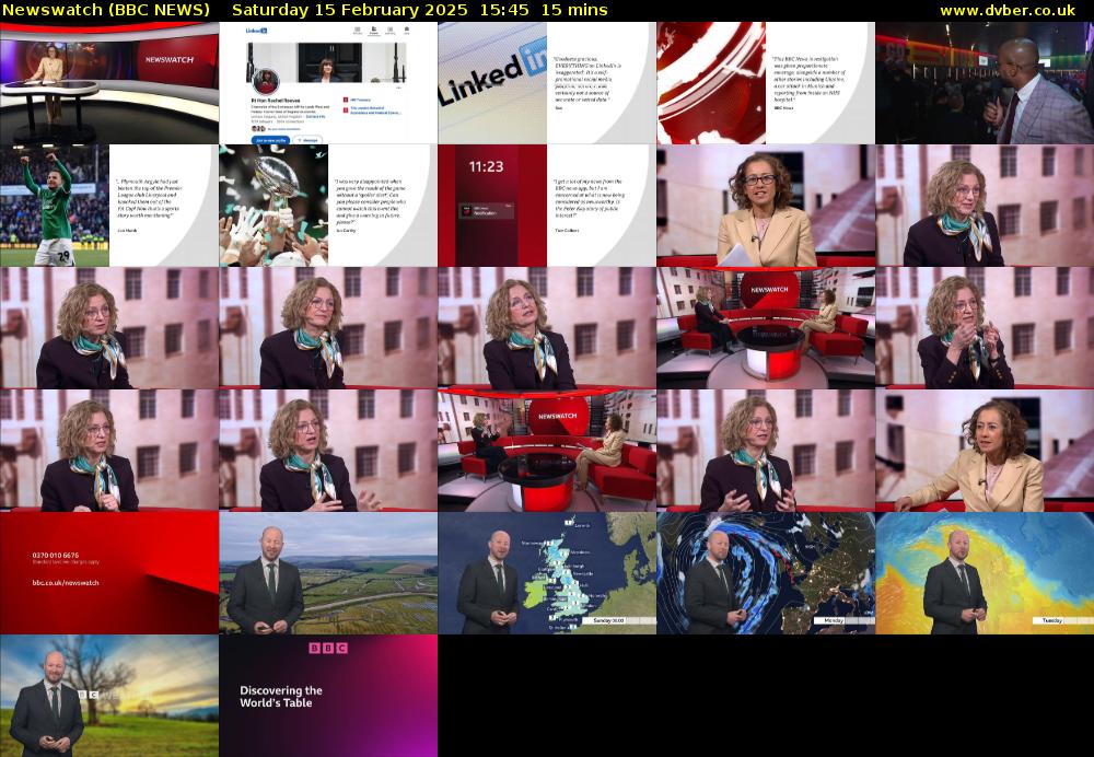 Newswatch (BBC NEWS) Saturday 15 February 2025 15:45 - 16:00