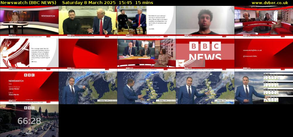 Newswatch (BBC NEWS) Saturday 8 March 2025 15:45 - 16:00