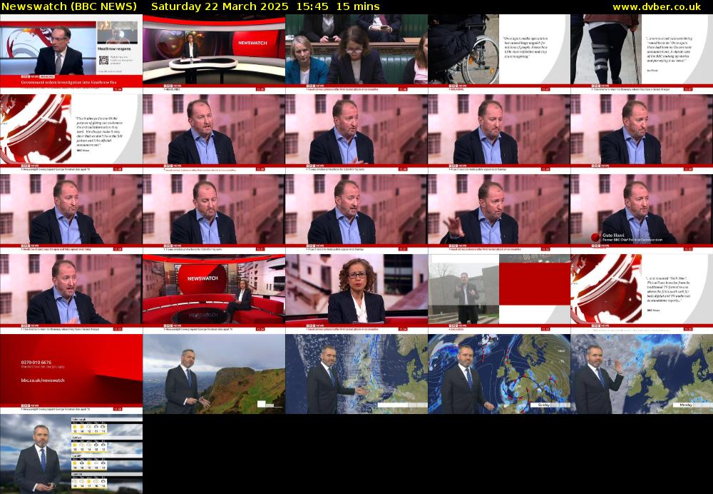 Newswatch (BBC NEWS) Saturday 22 March 2025 15:45 - 16:00