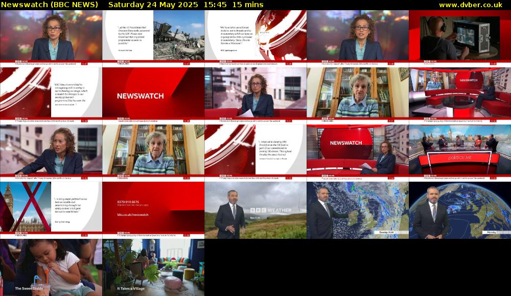 Newswatch (BBC NEWS) Saturday 24 May 2025 15:45 - 16:00