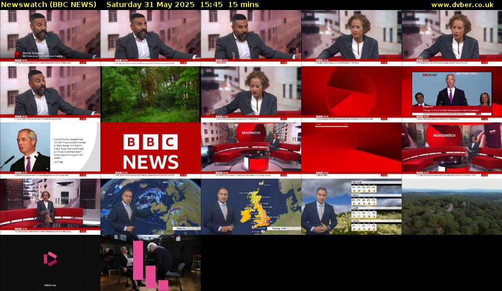 Newswatch (BBC NEWS) Saturday 31 May 2025 15:45 - 16:00