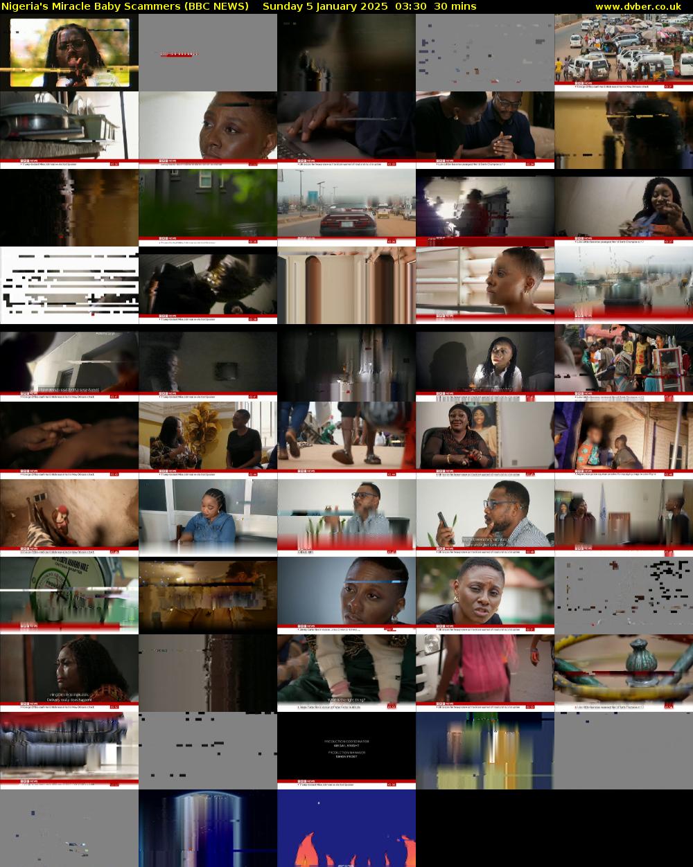 Nigeria's Miracle Baby Scammers (BBC NEWS) Sunday 5 January 2025 03:30 - 04:00