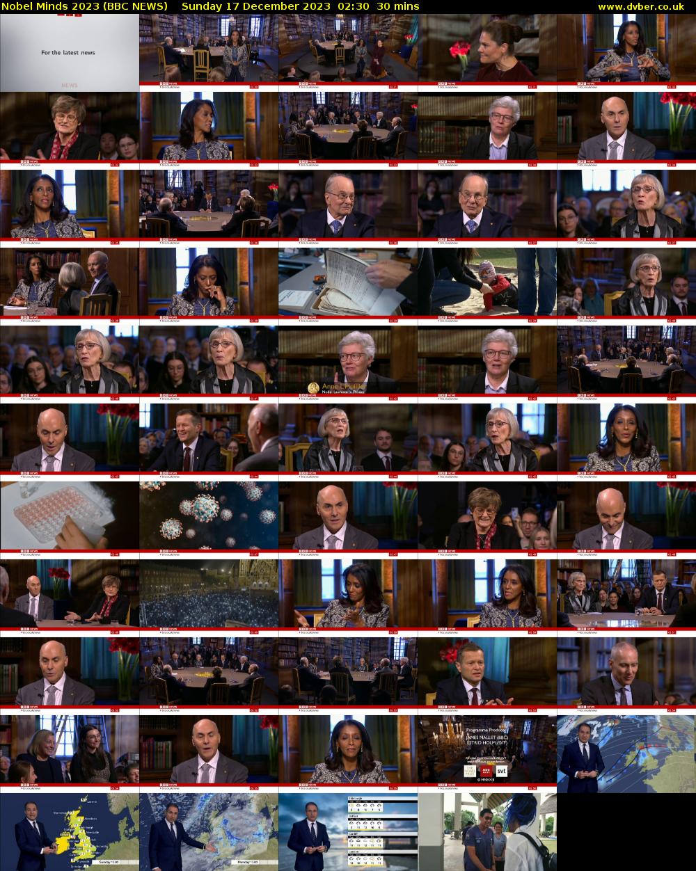 Nobel Minds 2023 (BBC NEWS) Sunday 17 December 2023 02:30 - 03:00