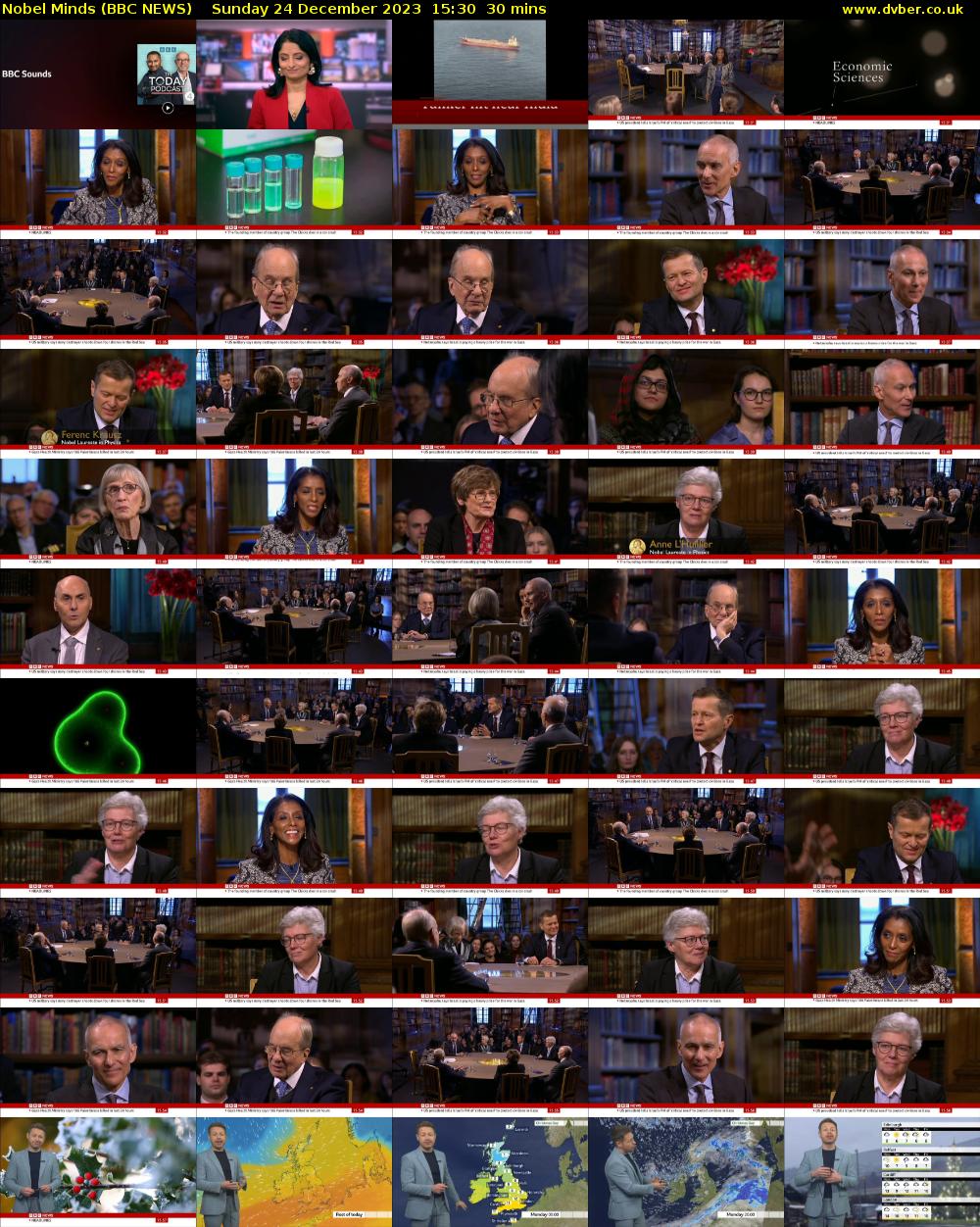 Nobel Minds (BBC NEWS) Sunday 24 December 2023 15:30 - 16:00