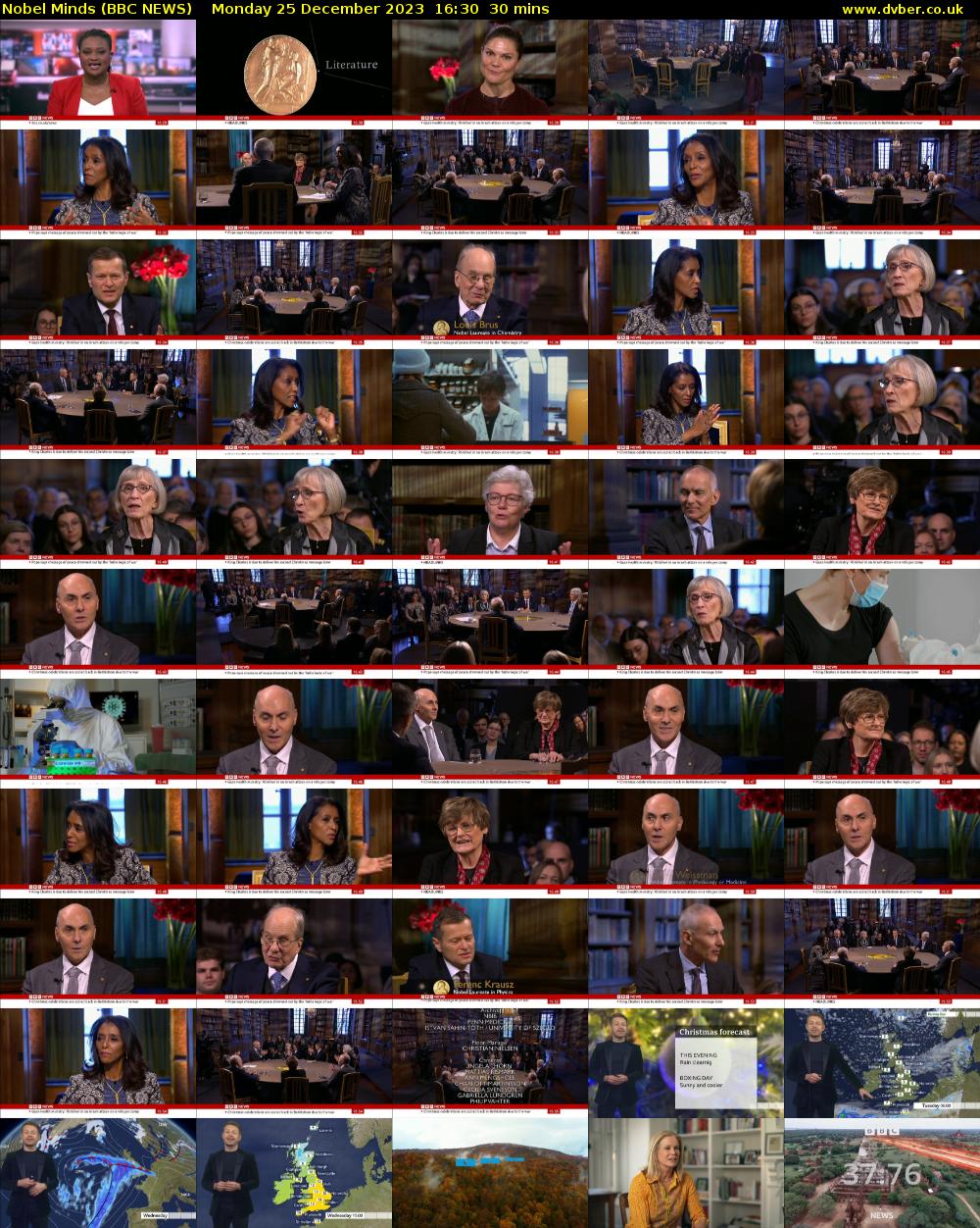 Nobel Minds (BBC NEWS) Monday 25 December 2023 16:30 - 17:00
