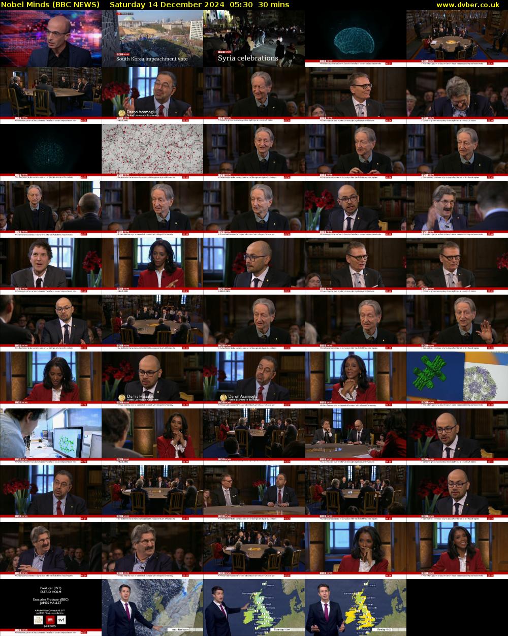 Nobel Minds (BBC NEWS) Saturday 14 December 2024 05:30 - 06:00