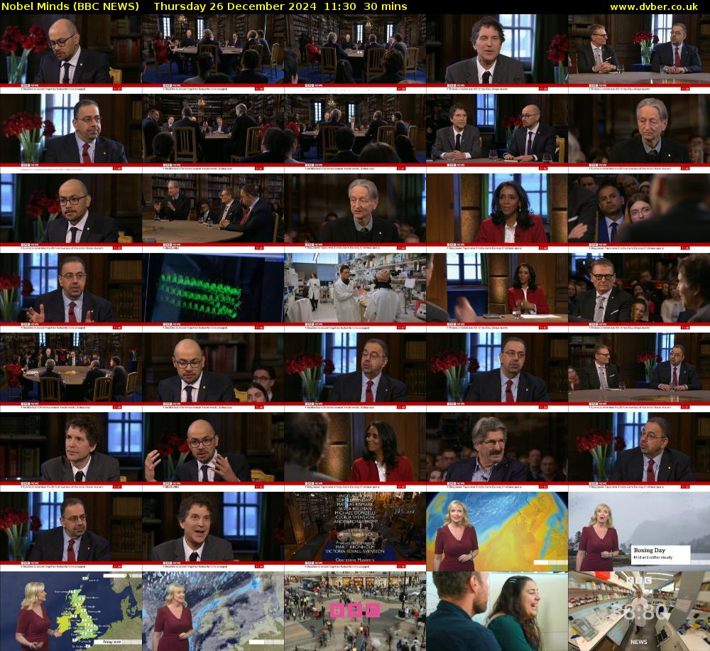 Nobel Minds (BBC NEWS) Thursday 26 December 2024 11:30 - 12:00