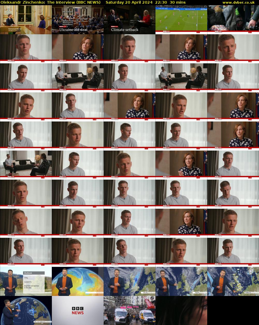 Oleksandr Zinchenko: The Interview (BBC NEWS) Saturday 20 April 2024 22:30 - 23:00
