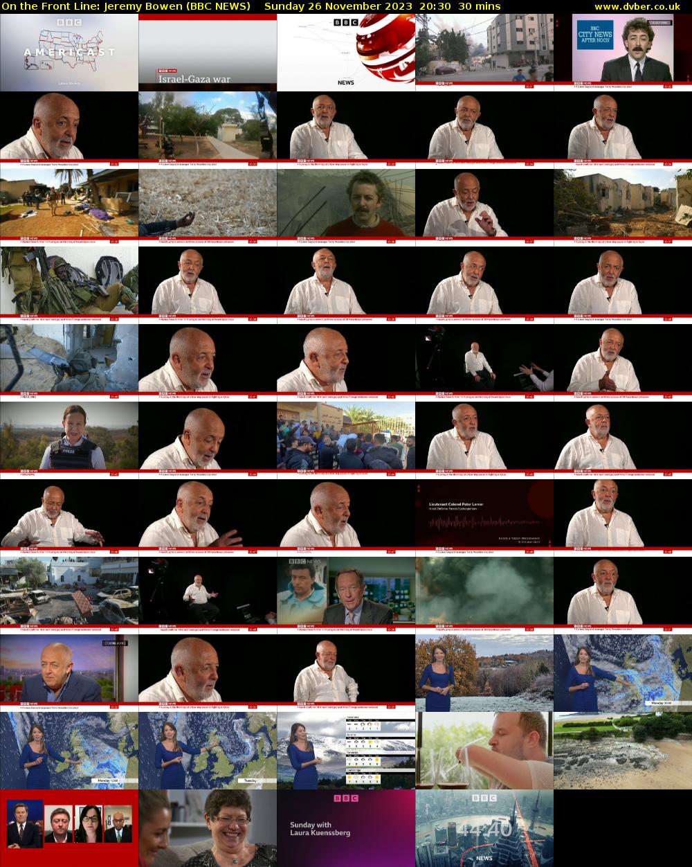 On the Front Line: Jeremy Bowen (BBC NEWS) Sunday 26 November 2023 20:30 - 21:00
