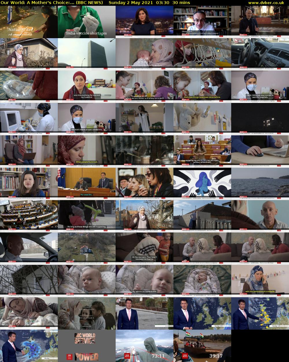 Our World: A Mother's Choice:... (BBC NEWS) Sunday 2 May 2021 03:30 - 04:00