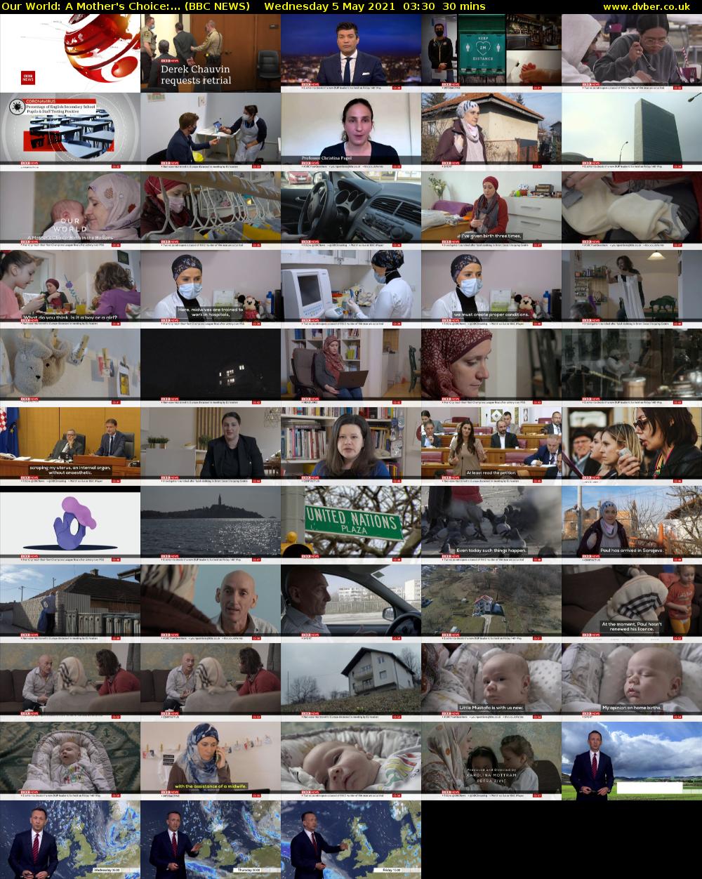 Our World: A Mother's Choice:... (BBC NEWS) Wednesday 5 May 2021 03:30 - 04:00