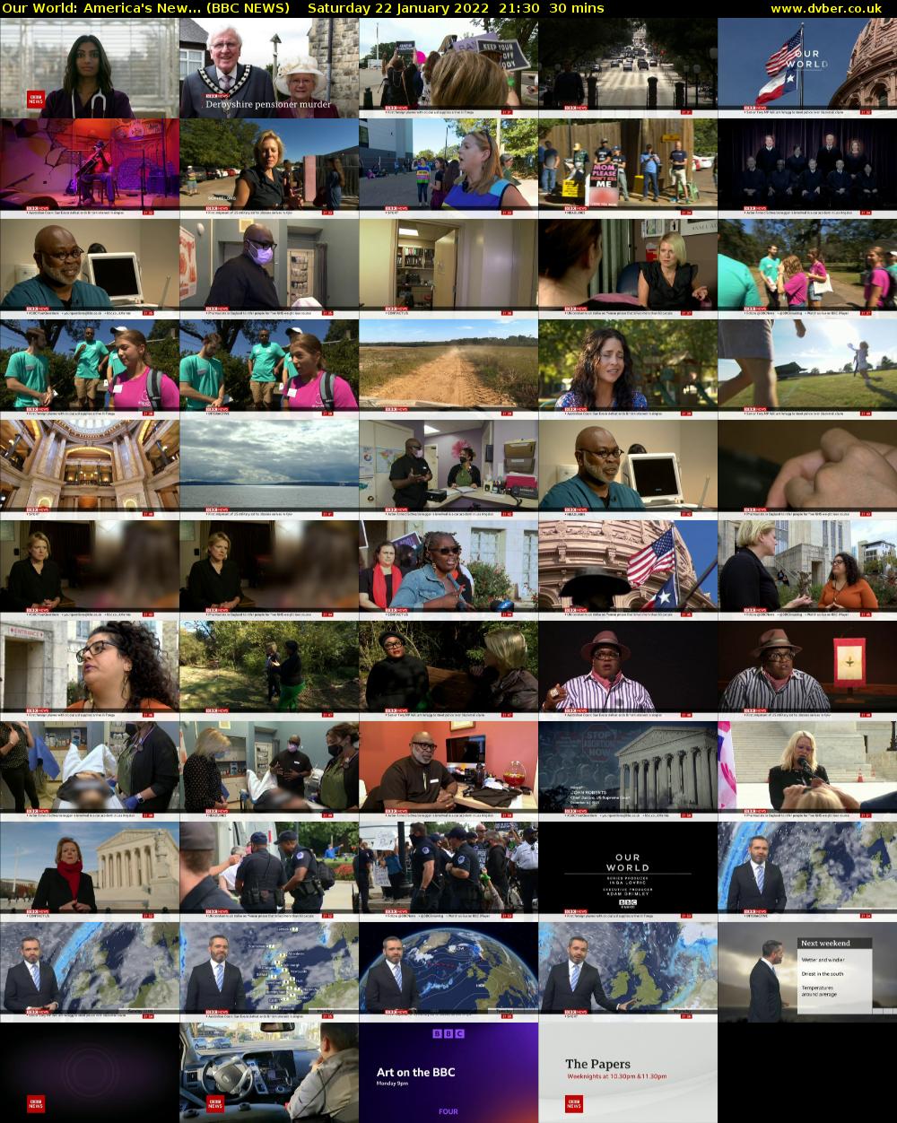 Our World: America's New... (BBC NEWS) Saturday 22 January 2022 21:30 - 22:00