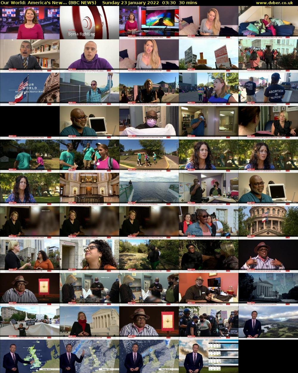 Our World: America's New... (BBC NEWS) Sunday 23 January 2022 03:30 - 04:00