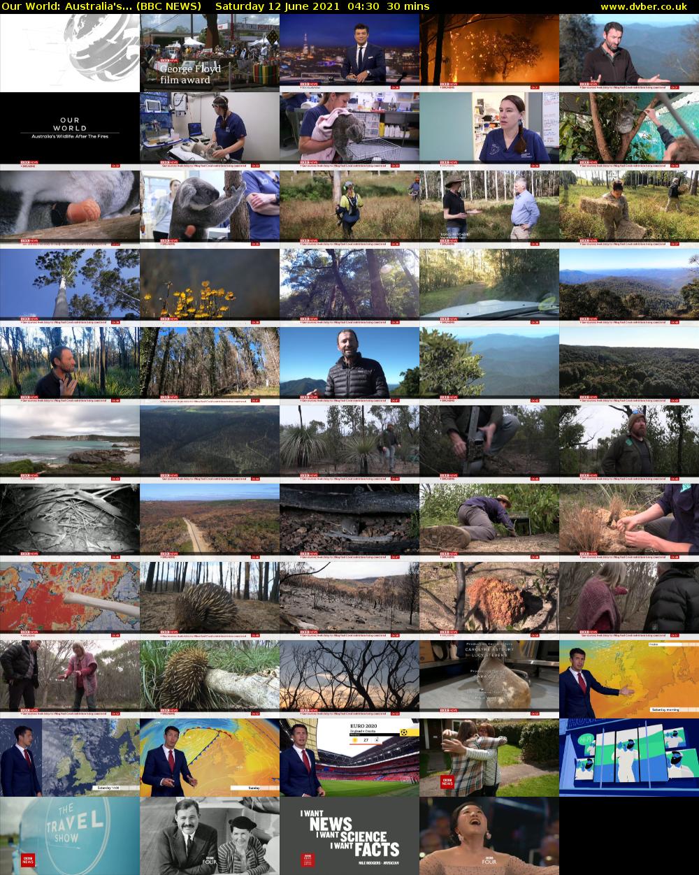 Our World: Australia's... (BBC NEWS) Saturday 12 June 2021 04:30 - 05:00