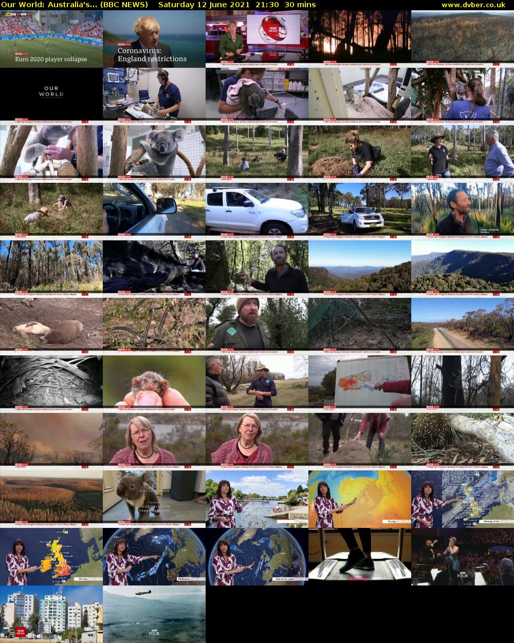 Our World: Australia's... (BBC NEWS) Saturday 12 June 2021 21:30 - 22:00