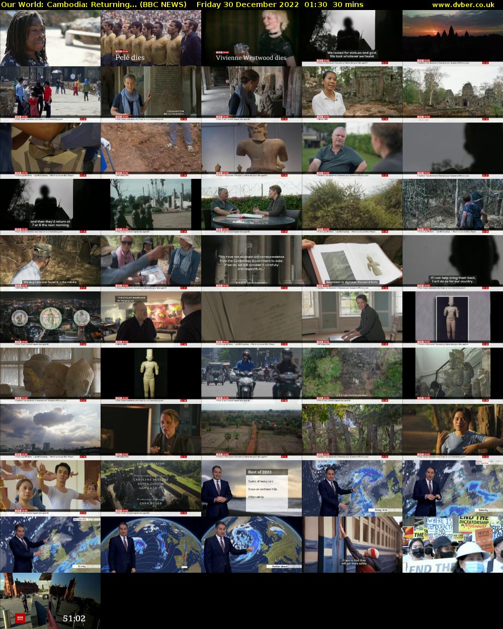 Our World: Cambodia: Returning... (BBC NEWS) Friday 30 December 2022 01:30 - 02:00