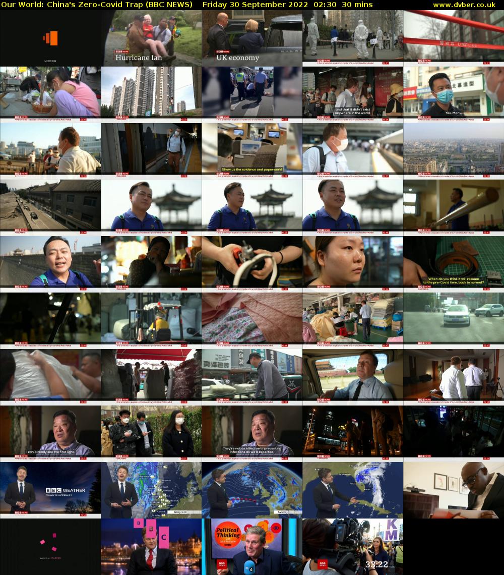 Our World: China's Zero-Covid Trap (BBC NEWS) Friday 30 September 2022 02:30 - 03:00