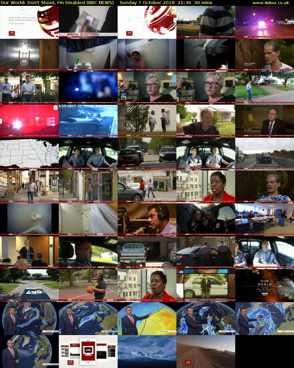 Our World: Don't Shoot, I'm Disabled (BBC NEWS) Sunday 7 October 2018 21:30 - 22:00