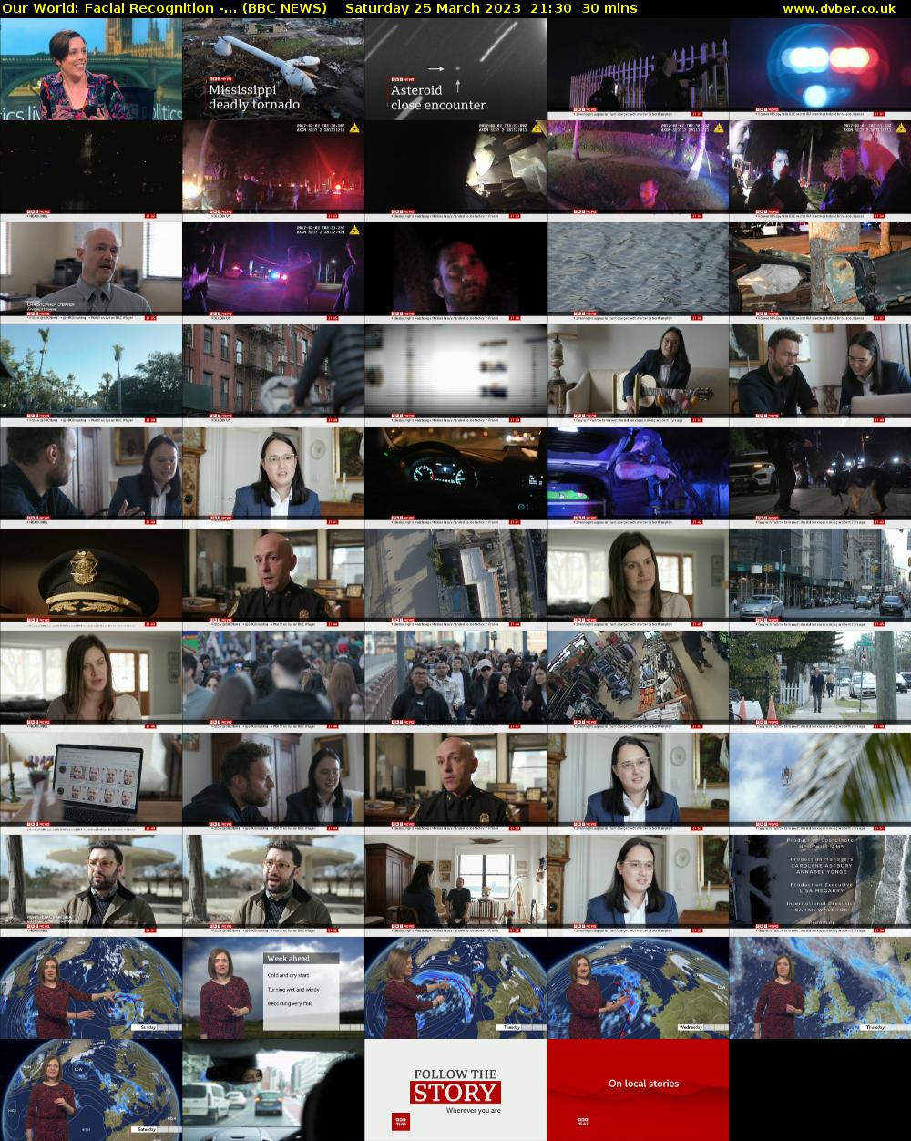 Our World: Facial Recognition -... (BBC NEWS) Saturday 25 March 2023 21:30 - 22:00
