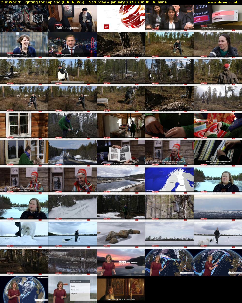 Our World: Fighting for Lapland (BBC NEWS) Saturday 4 January 2020 04:30 - 05:00