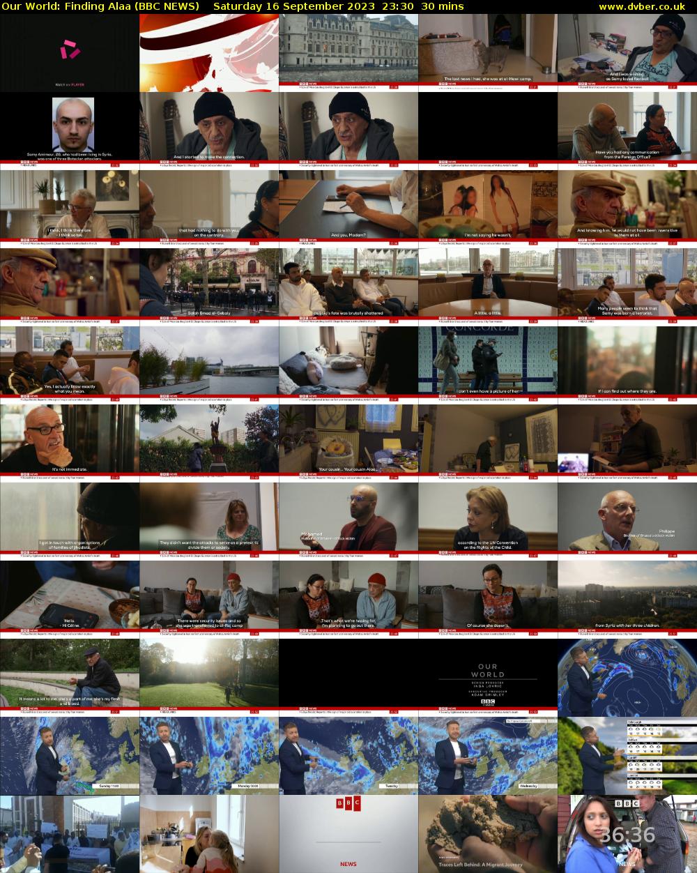 Our World: Finding Alaa (BBC NEWS) Saturday 16 September 2023 23:30 - 00:00